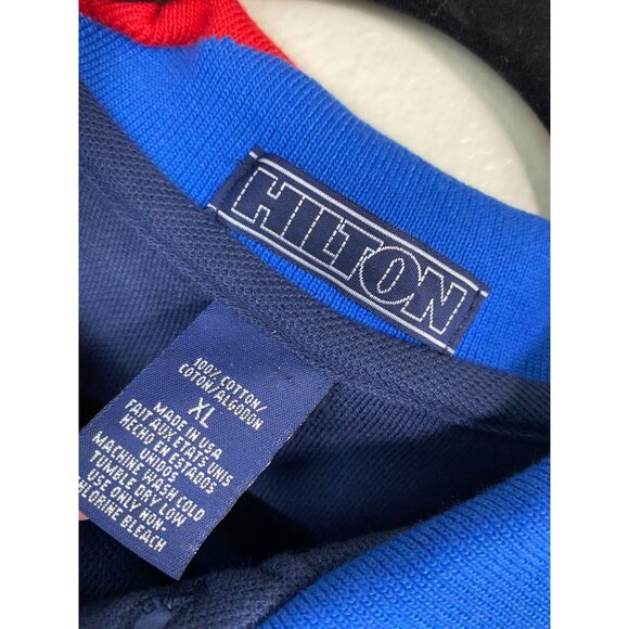 Vintage Hilton TNBA Mens Polo Shirt Size XL Bowling USA made Rockabilly Button - Picture 9 of 14